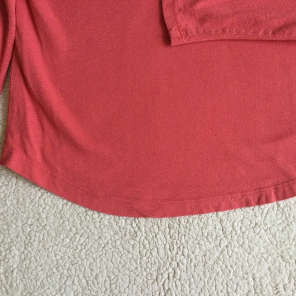 Vintage J. Crew Y2K Long Sleeve Crewneck Tee Coral - Sz Small - Picture 6 of 9